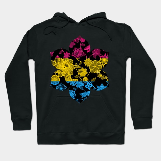 Butterfly Garden, Pride Flag Series - Pansexual Hoodie by StephOBrien